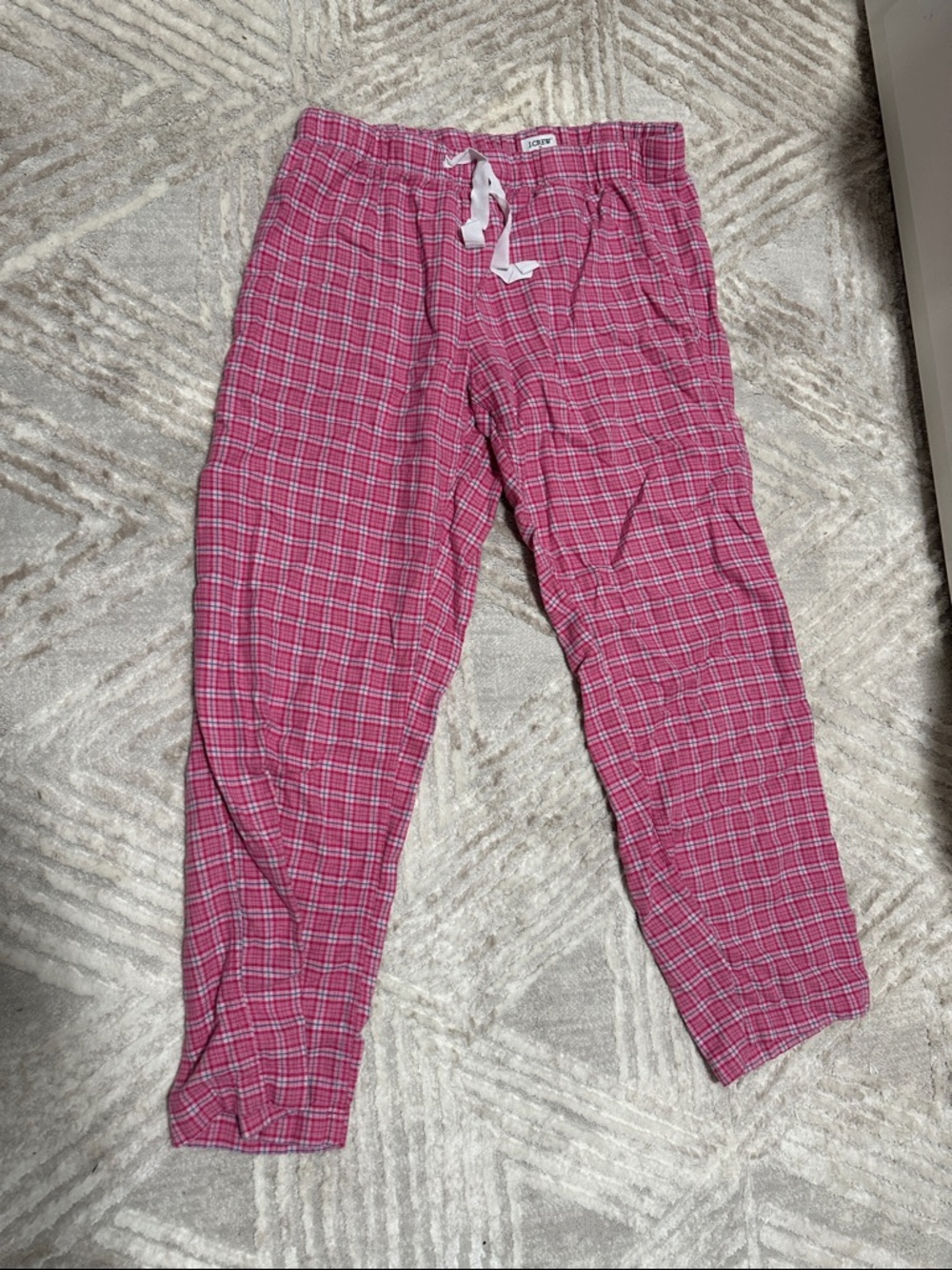 J. Crew Girls Pink Plaid Pajama Bottoms